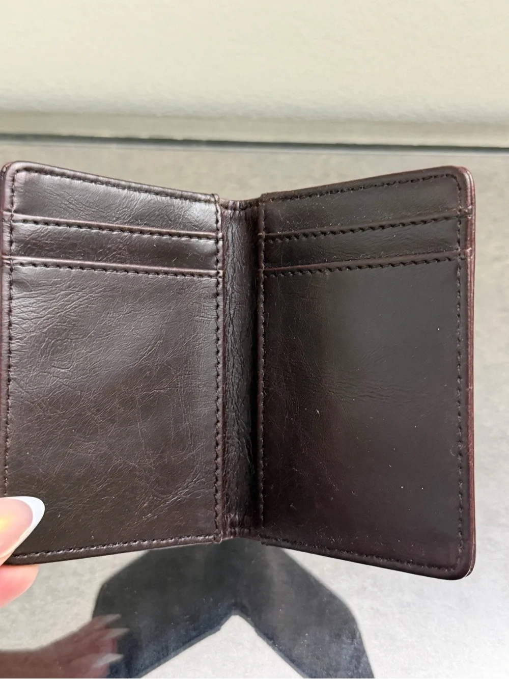 Bryer Brown Leather Card & Key Holder - Breyer Embossed